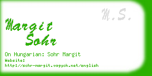 margit sohr business card